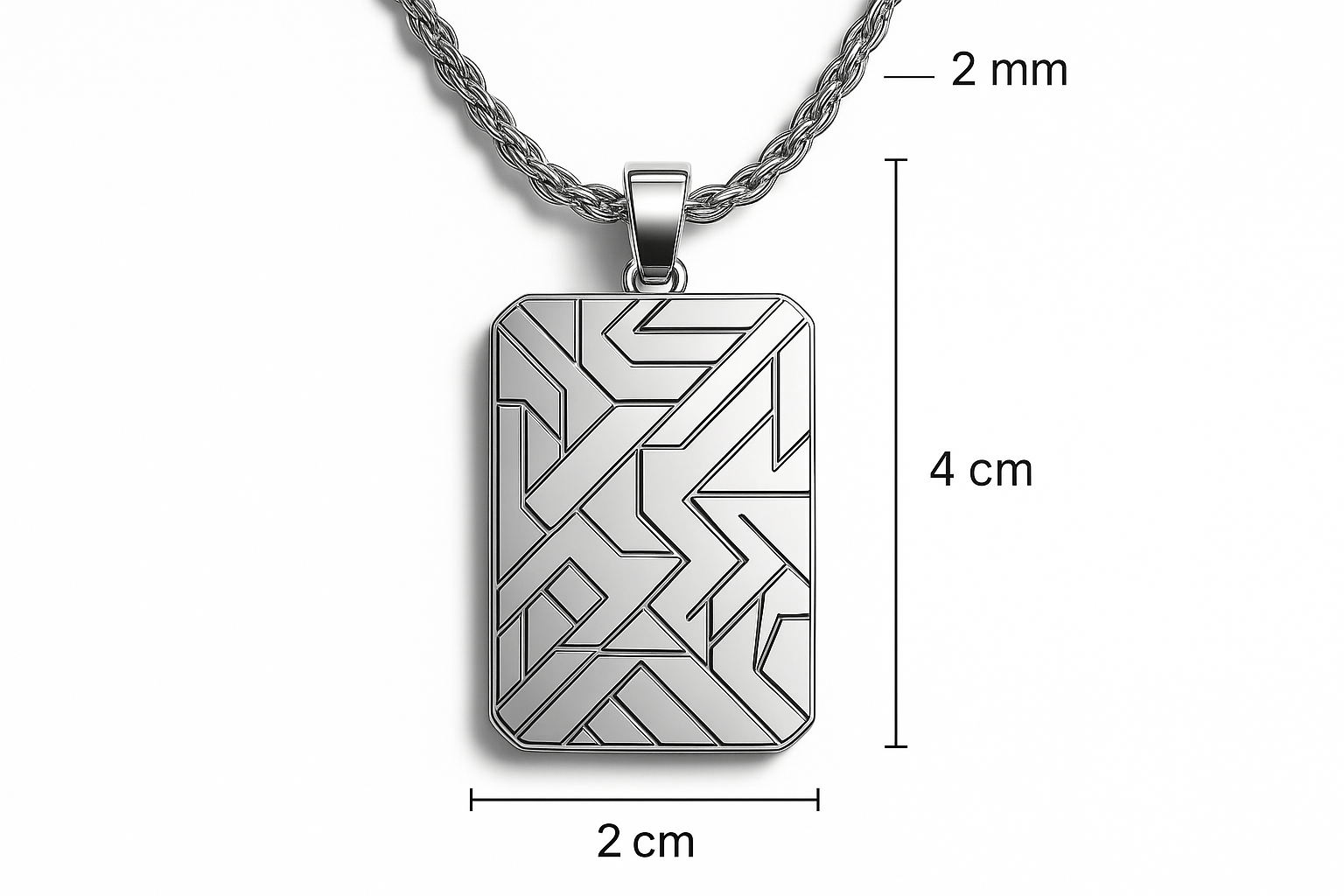 Sterling Silver Pendant - Handcrafted Necklace Charm S202225 - Rosa argento