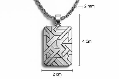 Sterling Silver Pendant - Handcrafted Necklace Charm S202225 - Rosa argento