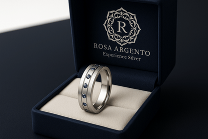 Sterling Silver Ring - Handcrafted Jewelry S101825 - Rosa argento