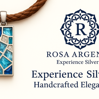 Rosa Argento Blue Mosaic Pendant Banner