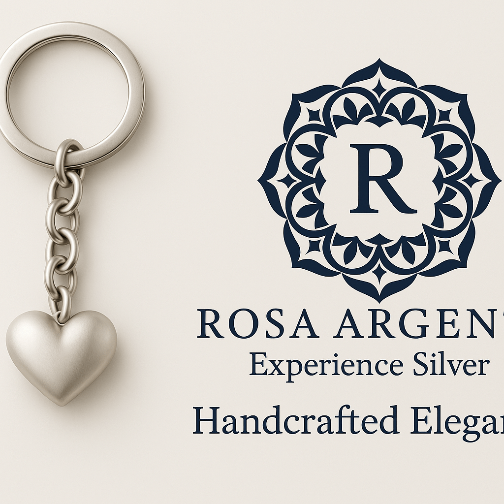 Ksh Silver Heart Pendant Keychain - Premium Quality S500625 - Rosa argento
