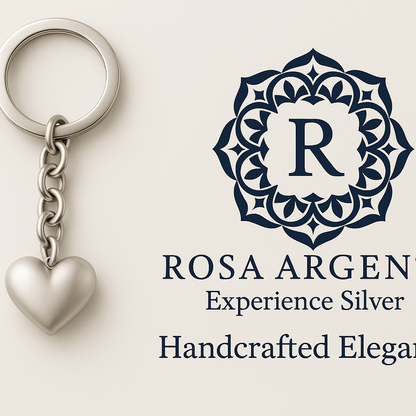 Ksh Silver Heart Pendant Keychain - Premium Quality S500625 - Rosa argento