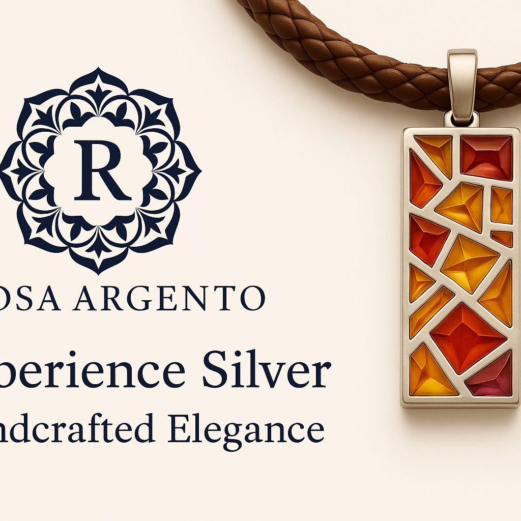 Rosa Argento Mosaic Pendant Banner