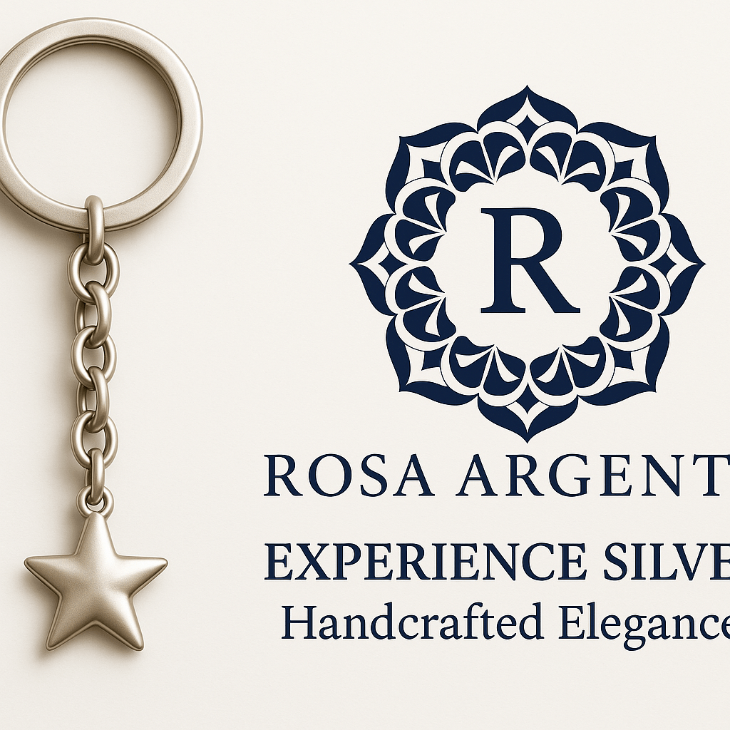 Kss Silver Star Pendant Keychain - Premium Quality S500725 - Rosa argento