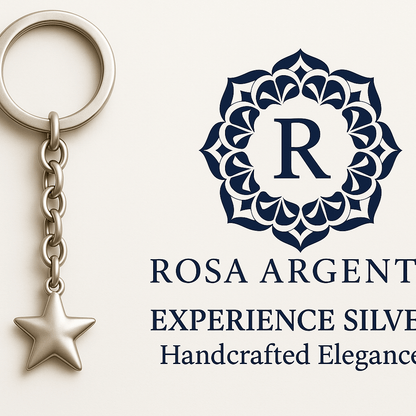 Kss Silver Star Pendant Keychain - Premium Quality S500725 - Rosa argento
