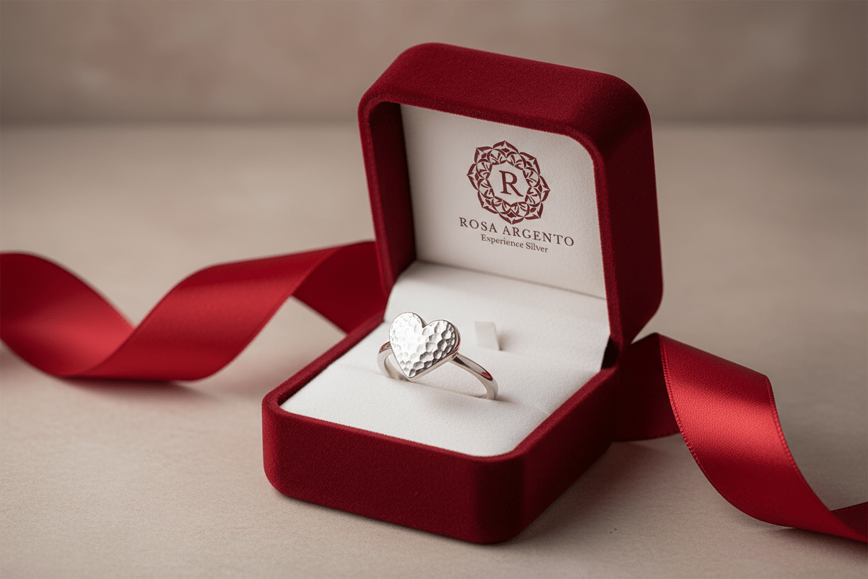 Rsh Silver Ring - Premium Quality S101425 - Rosa argento