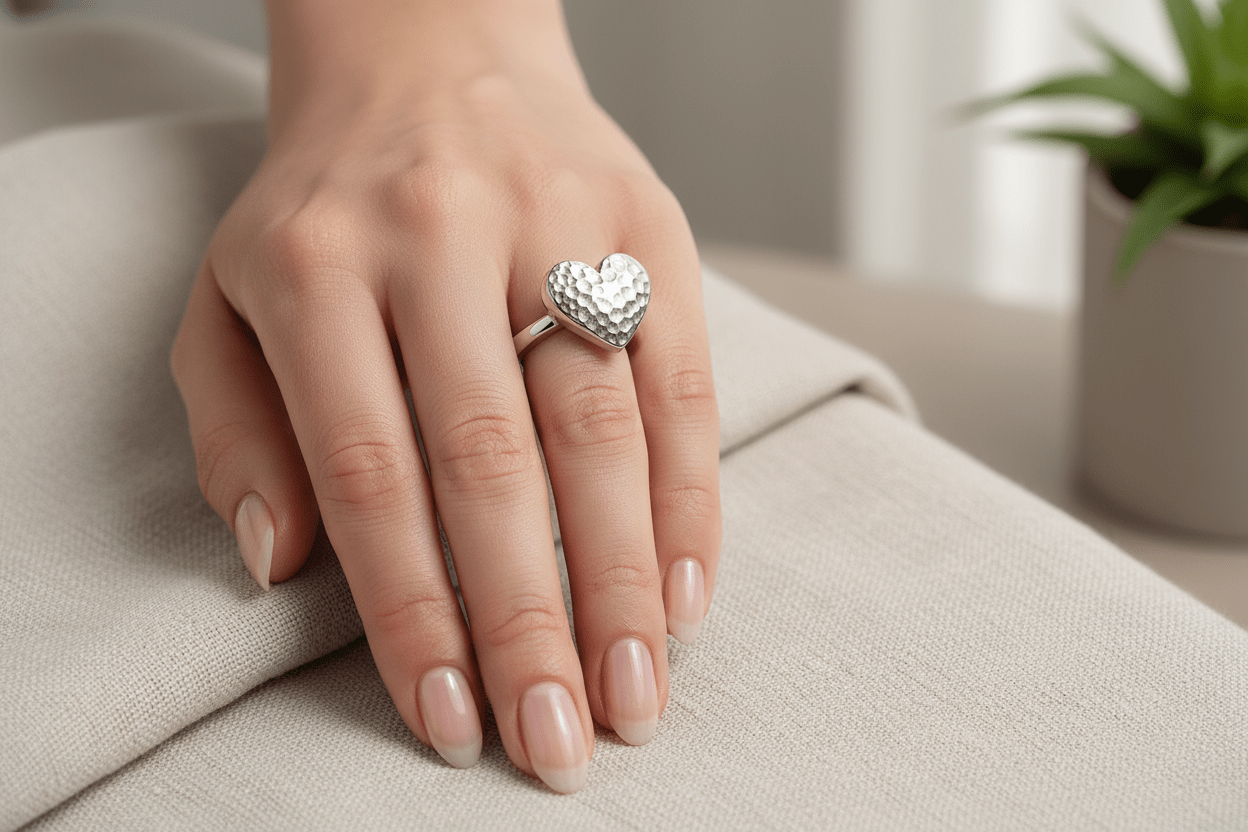 Rsh Silver Ring - Premium Quality S101425 - Rosa argento