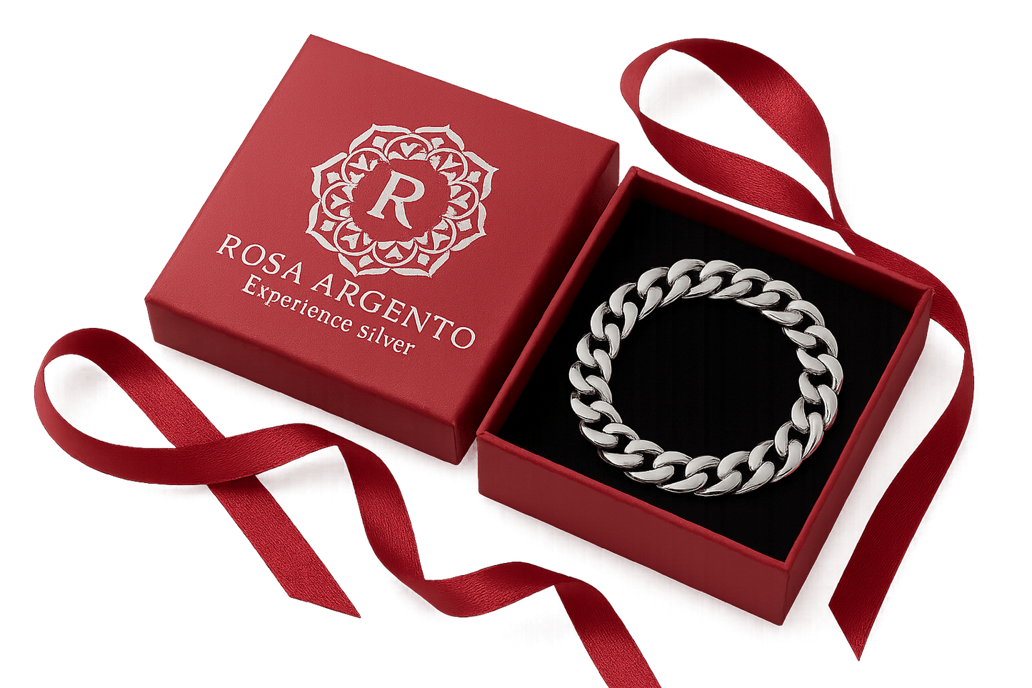 Sterling Silver Bracelet - Handcrafted Jewelry S301925 - Rosa argento