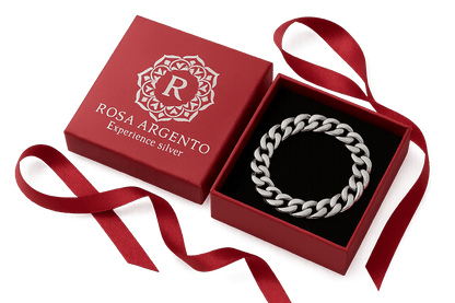 Sterling Silver Bracelet - Handcrafted Jewelry S301925 - Rosa argento