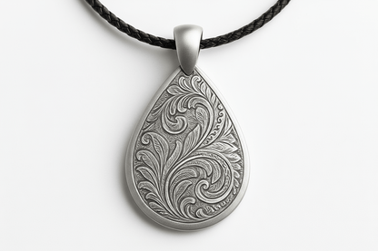 Sterling Silver TDP Pendant - Handcrafted Necklace Charm S203425 - Rosa argento