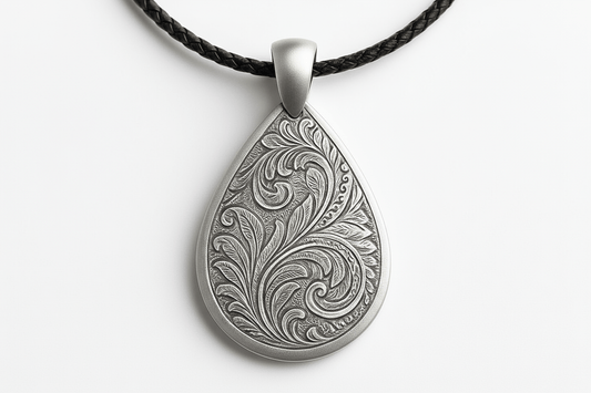 Sterling Silver TDP Pendant - Handcrafted Necklace Charm S203425 - Rosa argento