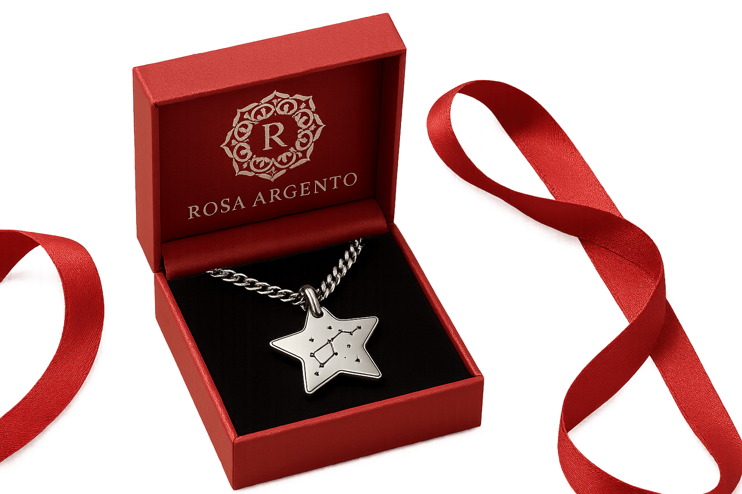 Sterling Silver Pendant - Handcrafted Necklace Charm S202025 - Rosa argento