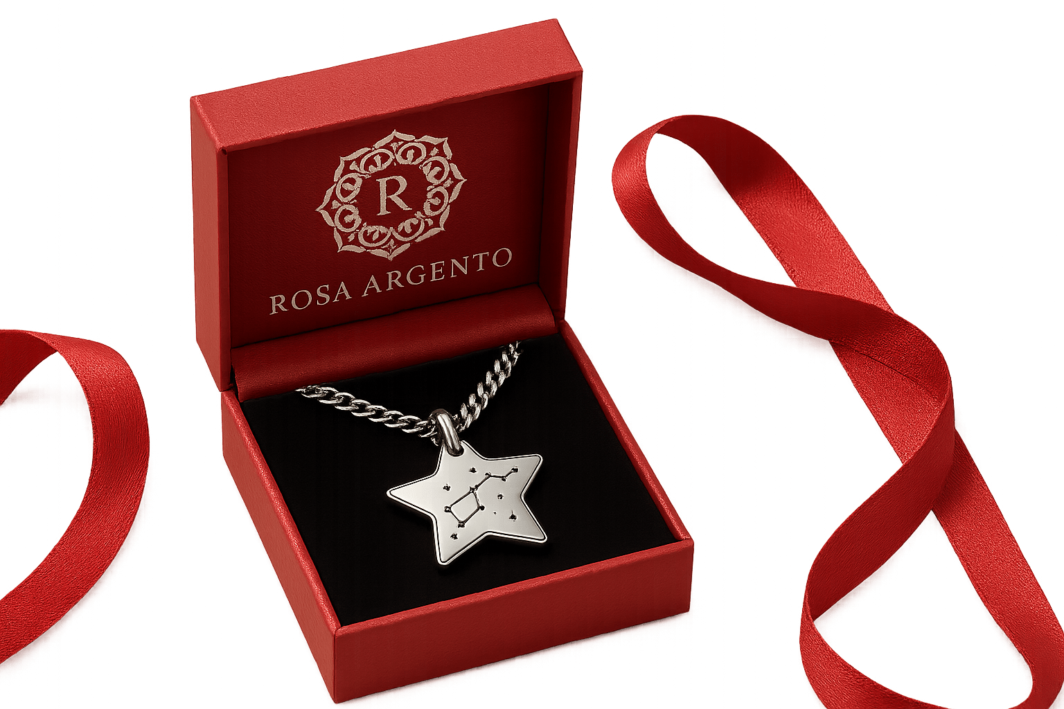 Sterling Silver Pendant - Handcrafted Necklace Charm S202025 - Rosa argento