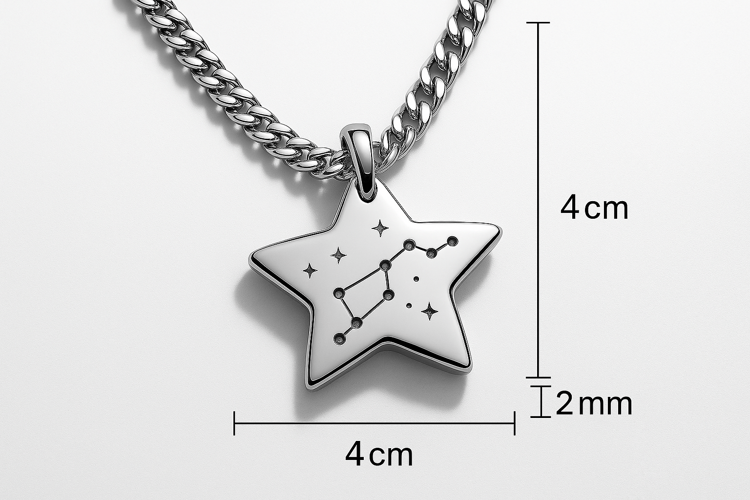 Sterling Silver Pendant - Handcrafted Necklace Charm S202025 - Rosa argento