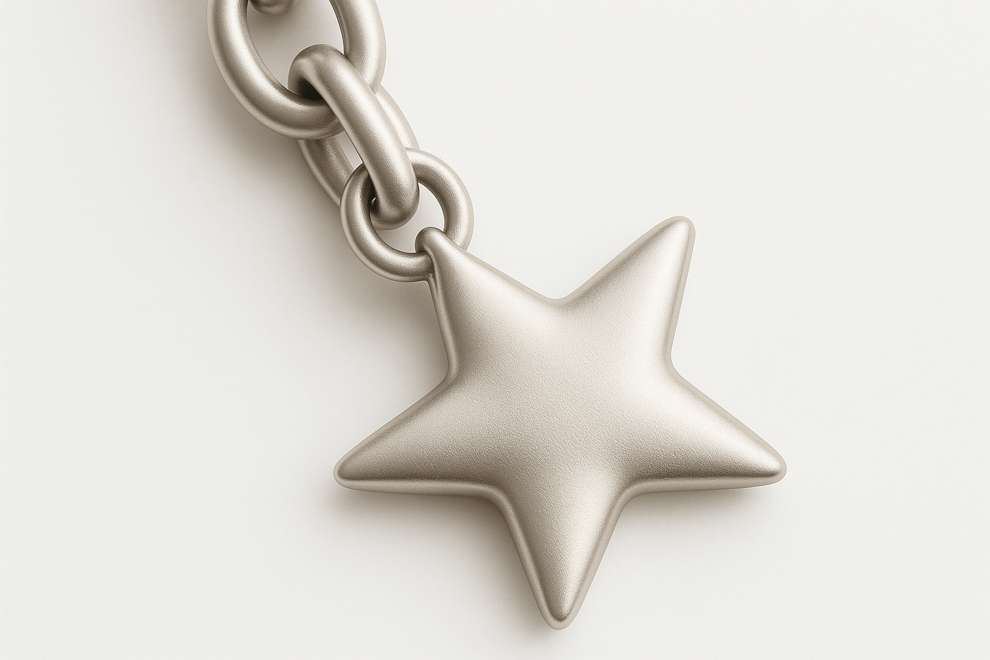 Kss Silver Star Pendant Keychain - Premium Quality S500725 - Rosa argento