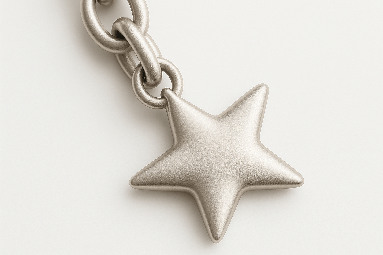 Kss Silver Star Pendant Keychain - Premium Quality S500725 - Rosa argento