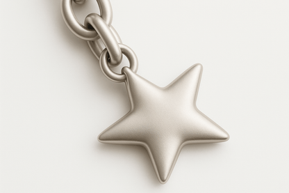 Kss Silver Star Pendant Keychain - Premium Quality S500725 - Rosa argento