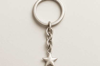 Kss Silver Star Pendant Keychain - Premium Quality S500725 - Rosa argento