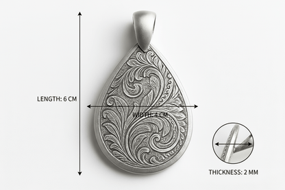 Sterling Silver TDP Pendant - Handcrafted Necklace Charm S203425 - Rosa argento