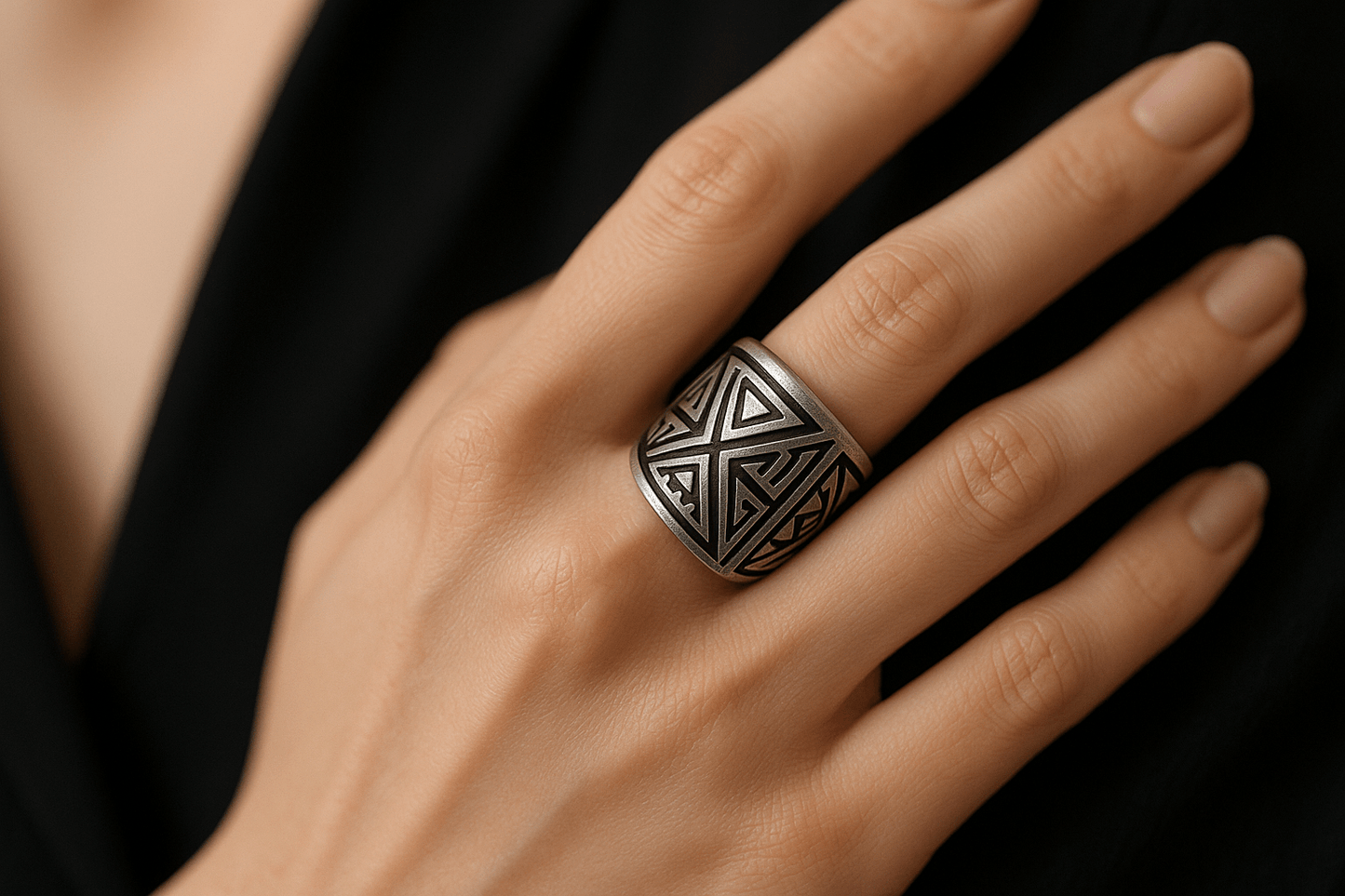 Rb30 Silver Ring - Premium Quality S101725 - Rosa argento