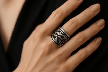 Rb30 Silver Ring - Premium Quality S101725 - Rosa argento