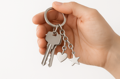 Triple Pendant Keychain with Keys Lifestyle