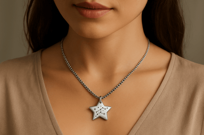 Sterling Silver Pendant - Handcrafted Necklace Charm S202025 - Rosa argento